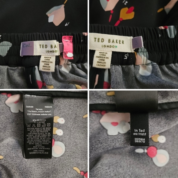 Ted Baker Color By Number Flisie Floral Jogger Pants Size 8 - Picture 11 of 11